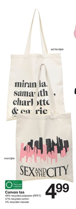 Zeeman Canvas tas aanbieding