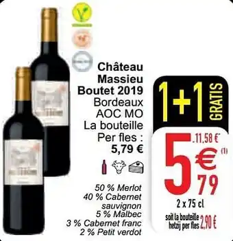 Cora Château massieu boutet 2019 bordeaux aoc mo aanbieding
