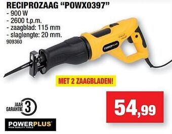 Hubo Powerplus reciprozaag powx0397 aanbieding