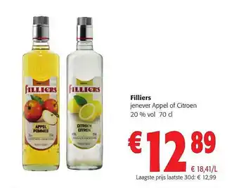 Colruyt Filliers jenever appel of citroen aanbieding