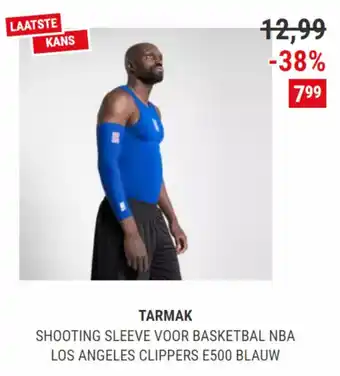 Tarmak Shooting Sleeve voor Basketbal NBA Los Angeles Clippers E500 BLAUw