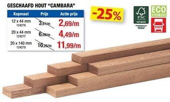 Hubo Geschaafd hout cambara aanbieding