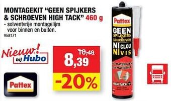 Hubo Montagekit geen spijkers + schroeven high tack aanbieding