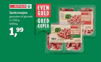 Spar Spekreepjes gezouten of gerookt aanbieding