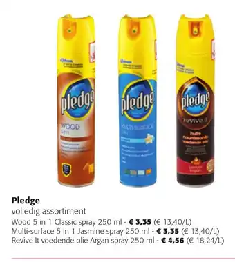 Colruyt Pledge wood 5 in 1 classic spray 250ML aanbieding
