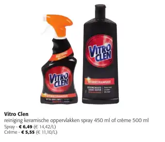 Colruyt Vitro Clean reiniging keramische oppervlakken spray 450ML aanbieding