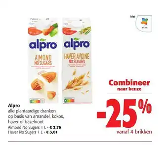 Colruyt Alpro plantaardige dranken op basis van amandel, kokos, haver of hazelnoot aanbieding