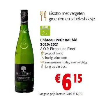 Colruyt Château petir roubié aop picpoul de pinet aanbieding