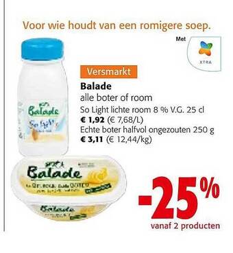 Colruyt Balade boter of room aanbieding