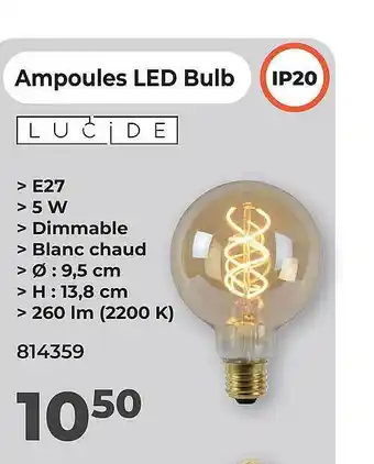 Mr Bricolage Ampoules led bulb aanbieding