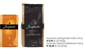 Colruyt Jacqmotte subtil gemalen koffie 250G aanbieding