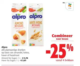 Colruyt Alpro almond no sugars 1L aanbieding