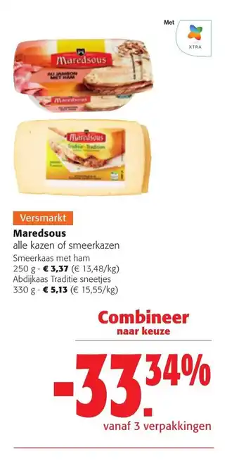 Colruyt Maredsous smeerkaas met ham aanbieding