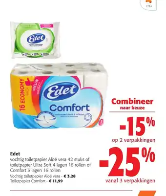 Edet vochtig toilet papier aloe vera