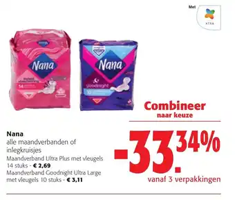 Colruyt Nana maandverband ultra plus met vleugels 14 stuks aanbieding