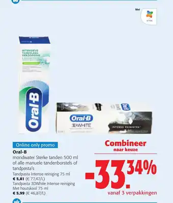 Colruyt Oral-b tandpasta intense reiniging 75ml aanbieding