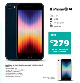Base Iphone se 5g aanbieding