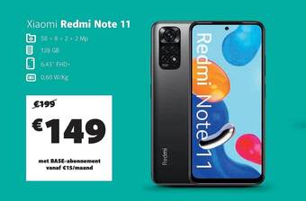 Base Xiaomi redmi note 11 aanbieding