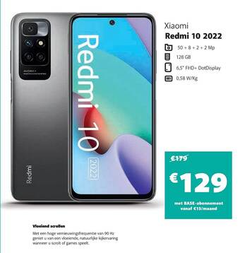 Base Xiaomi redmi 10 2022 aanbieding