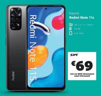 Base Xiaomi redmi note 11s aanbieding