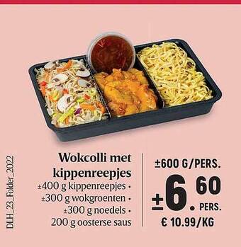Wokcolli met kippenreepjes