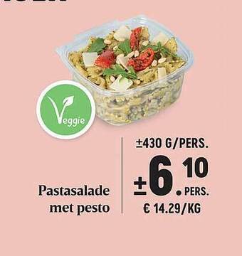 Buurtslagers Pastasalade met pesto aanbieding