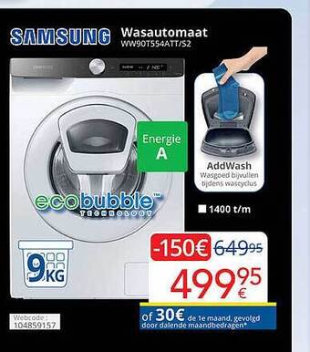Eldi Samsung wasautomaat aanbieding