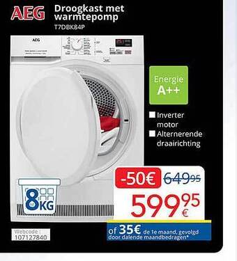 Eldi Aeg droogkast met warmtepomp aanbieding