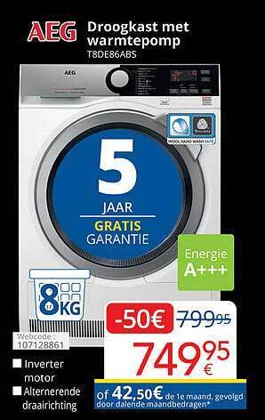 Eldi Aeg droogkast met warmtepomp aanbieding