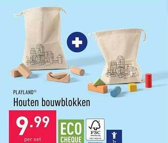 ALDI Playland houten bouwblokken aanbieding