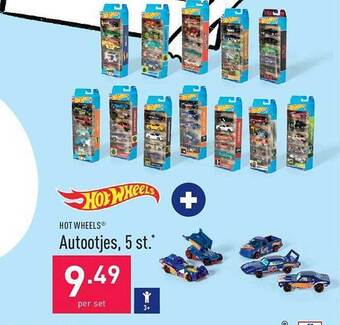 ALDI Hot wheels autootjes, 5 st aanbieding