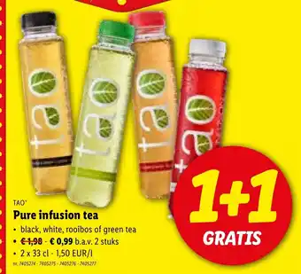 Lidl Tao pure infusion tea black 2x33CL nr. 7405274 1+1 gratis aanbieding