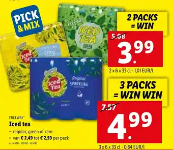 Lidl Freeway iced tea regular 2x6x33CL nr. 165141 aanbieding