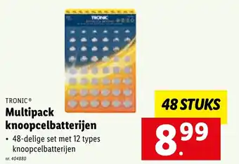 Lidl Tronic multipack knoopcelbatterijen 48 stuks nr. 404880 aanbieding