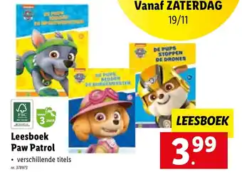 Lidl Leesboek Paw Patrol nr. 378973 aanbieding