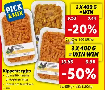 Lidl Kippenreepjes 2x400G nr. 02926 aanbieding