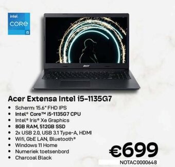 CompuDeals Acer extensa intel i5-1135G7 aanbieding