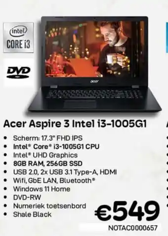 CompuDeals Acer aspire 3 intel i3-1005G aanbieding