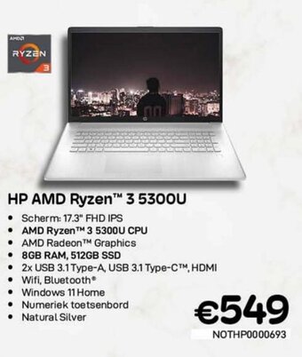 CompuDeals HP AMD ryzen 3 5300U aanbieding