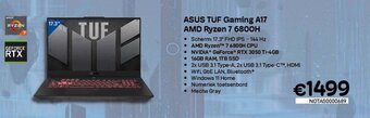 CompuDeals Asus TUF gaming A17 AMD ryzen 7 6800H aanbieding