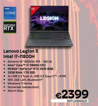 CompuDeals Lenovo Legion 5 Intel i7-11800H aanbieding