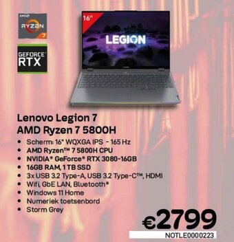 CompuDeals Lenovo Legion 7 AMD Ryzen 7 5800H aanbieding