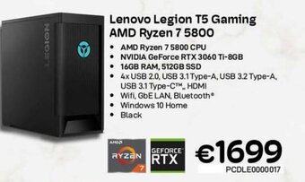 CompuDeals Lenovo Legion T5 Gaming AMD Ryzen 7 5800 aanbieding