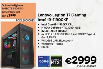 CompuDeals Lenovo Legion T7 Gaming Intel i9-11900KF aanbieding
