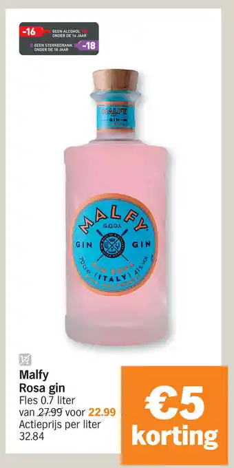 Albert Heijn Malfy Rosa gin aanbieding