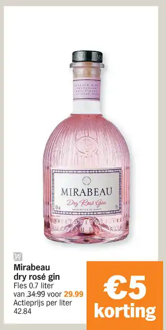 Albert Heijn Mirabeau dry rosé gin aanbieding