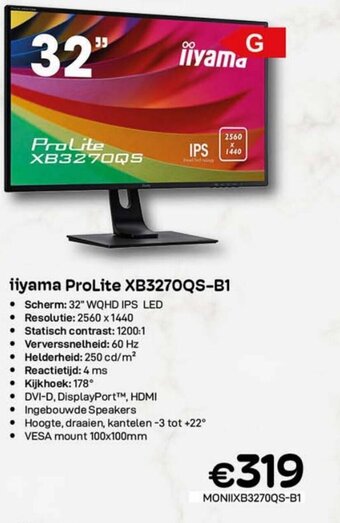 CompuDeals Iiyama prolite XB3270QS-B1 aanbieding