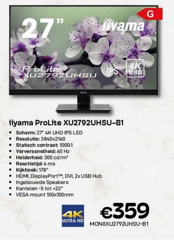 CompuDeals Iiyama prolite XU2792UHSU-B1 aanbieding