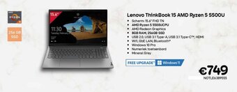 CompuDeals Lenovo thinkbook 15 amd ryzen 5 5500U aanbieding