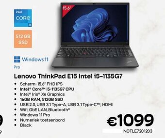 CompuDeals Lenovo thinkpad E15 intel i5-1135G7 aanbieding